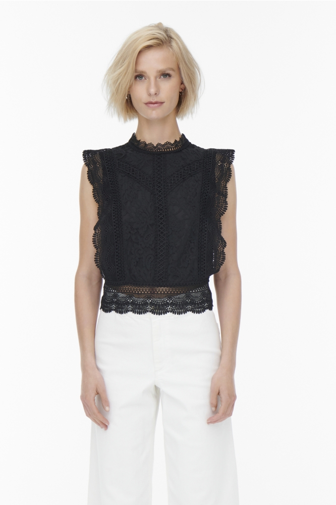 ONLKARO S/L LACE TOP WVN 15204604 BLACK